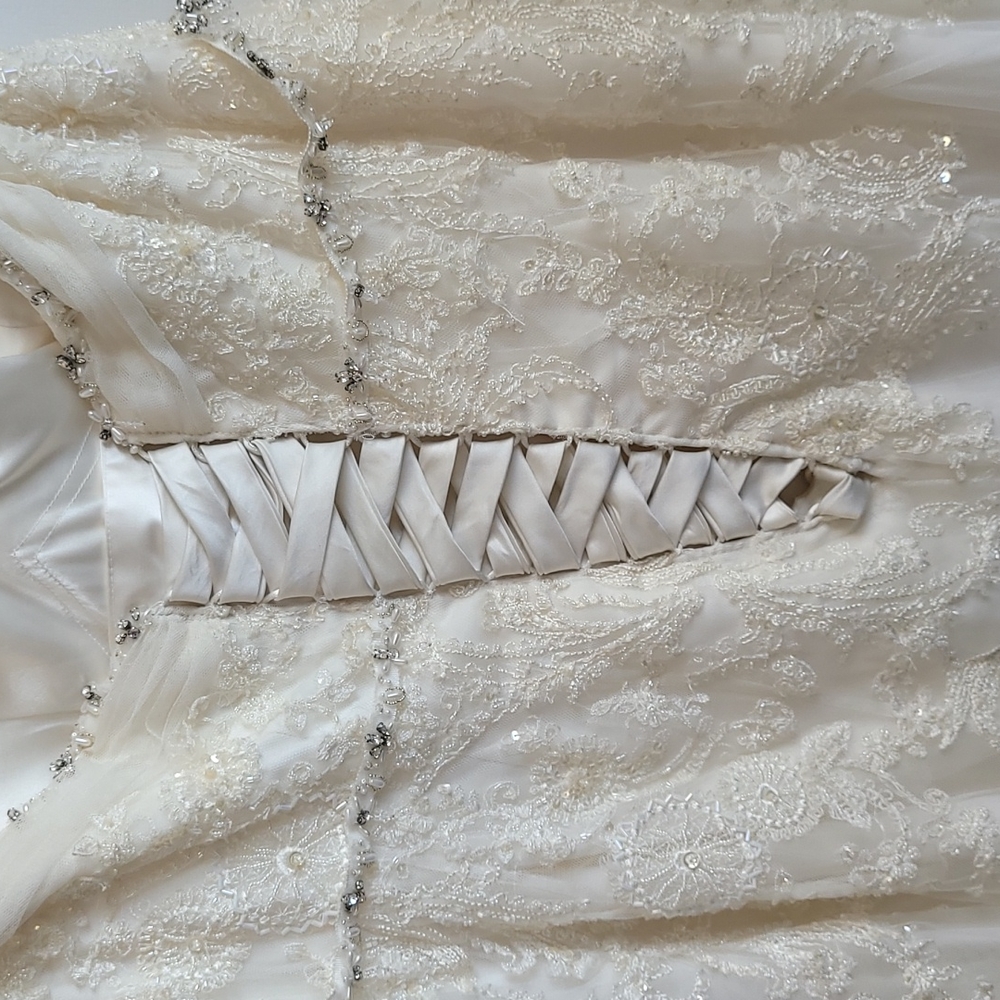 David's Bridal ivory wedding dress - Picture 6 of 8